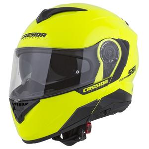 Szczękowy kask motocyklowy Cassida Compress 2.0 Refraction czarno-fluo żółty
