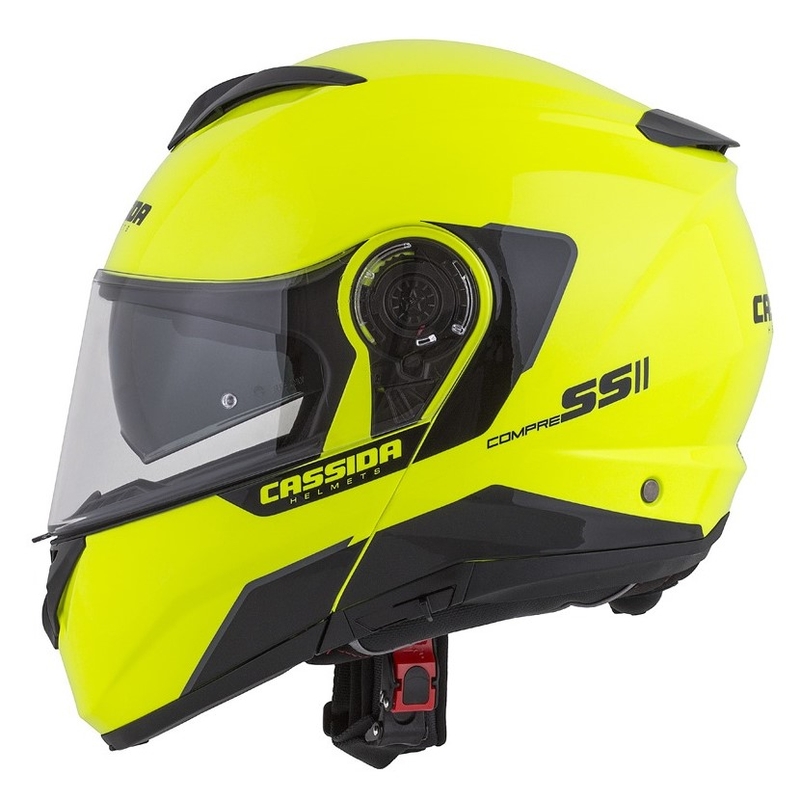 Szczękowy kask motocyklowy Cassida Compress 2.0 Refraction czarno-fluo żółty