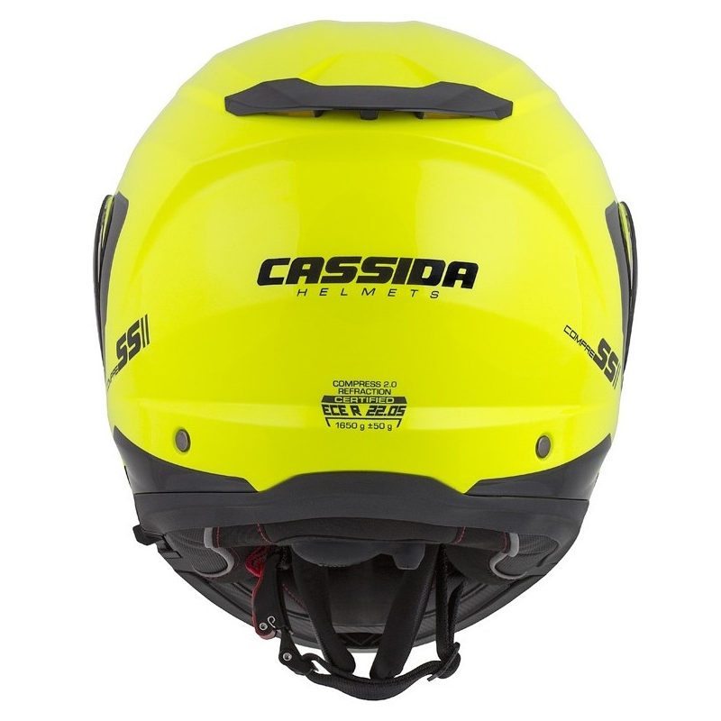 Szczękowy kask motocyklowy Cassida Compress 2.0 Refraction czarno-fluo żółty