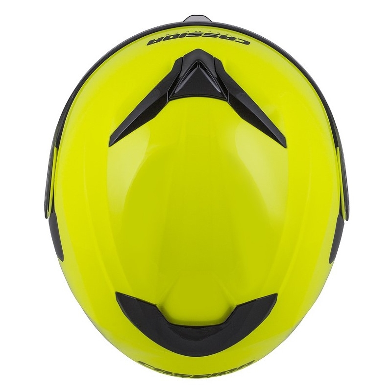 Szczękowy kask motocyklowy Cassida Compress 2.0 Refraction czarno-fluo żółty