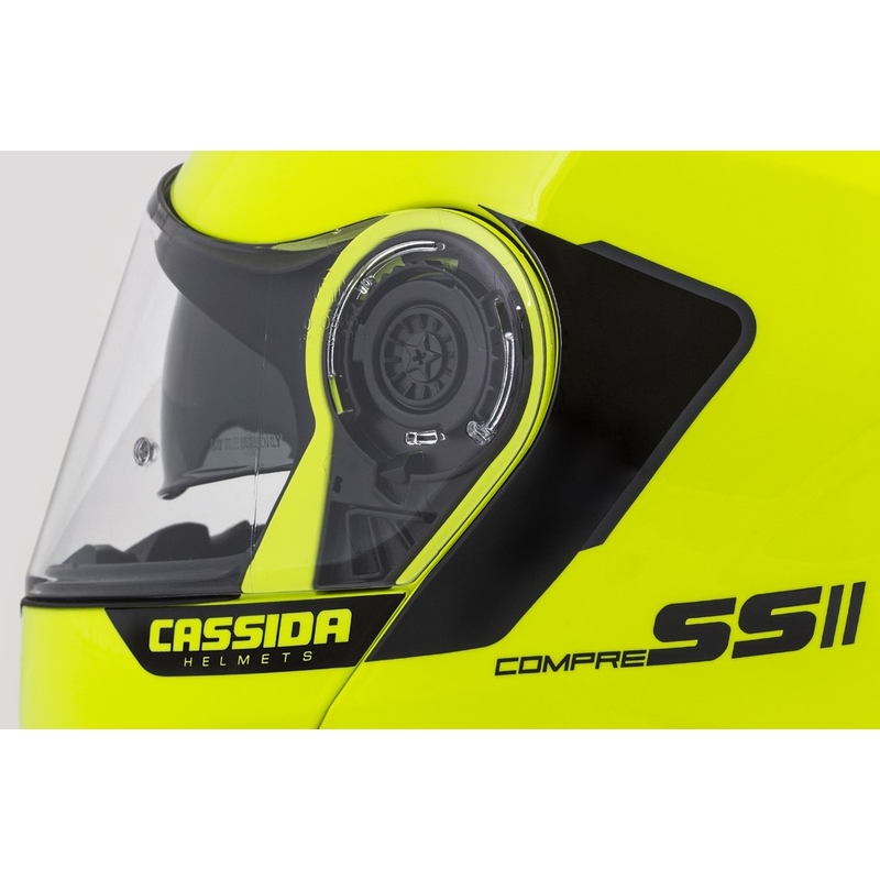 Szczękowy kask motocyklowy Cassida Compress 2.0 Refraction czarno-fluo żółty
