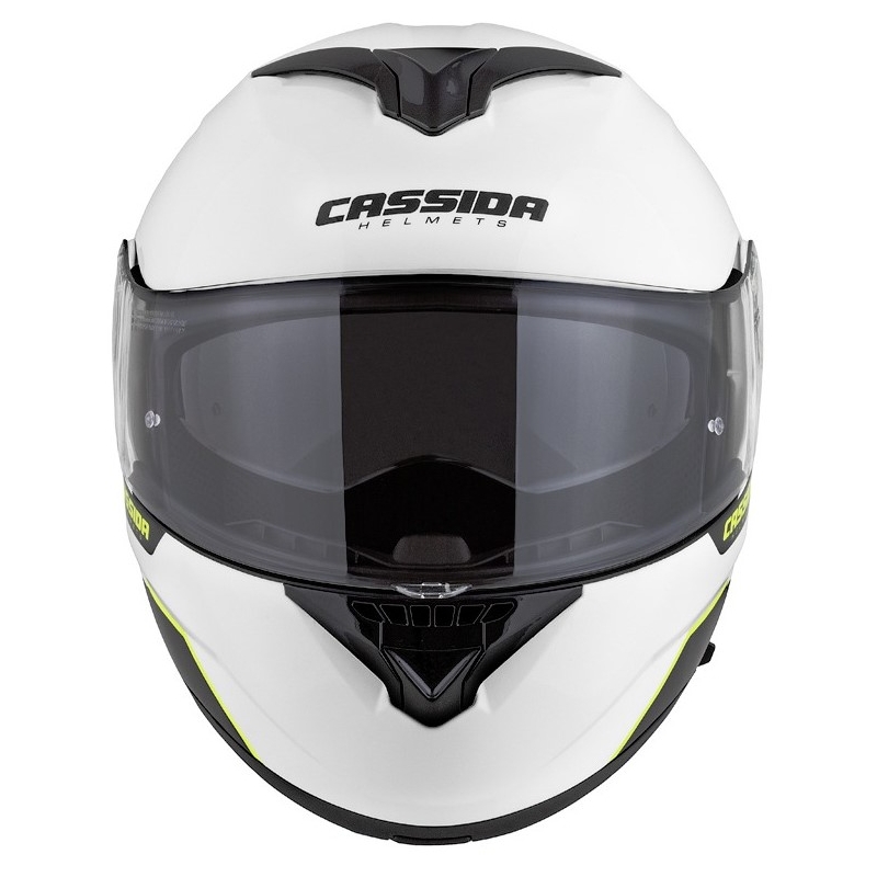Szczękowy kask motocyklowy Cassida Compress 2.0 Refraction biało-czarno-fluo żółty