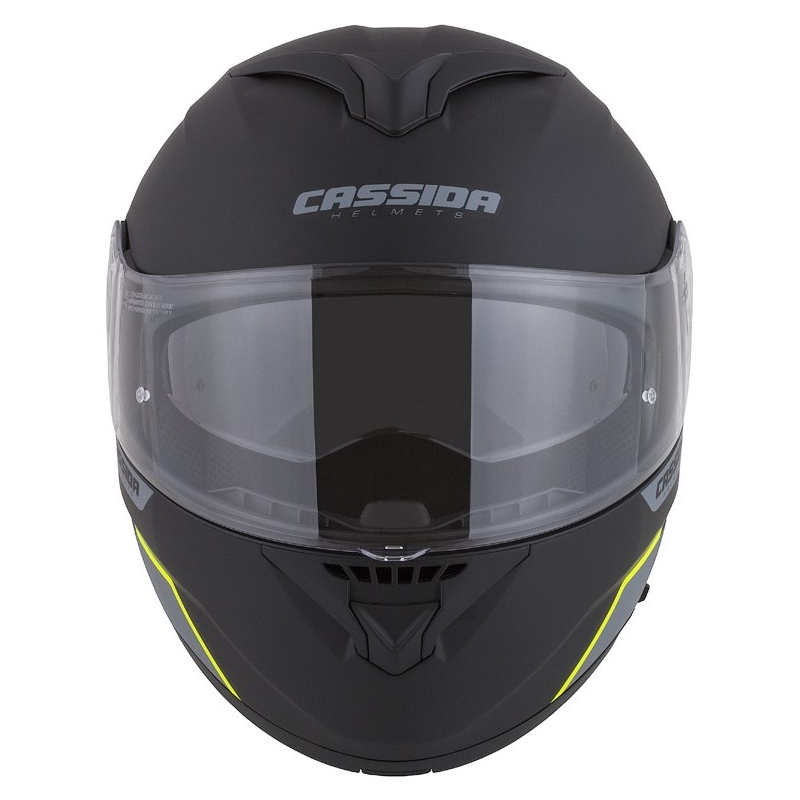 Szczękowy kask motocyklowy Cassida Compress 2.0 Refraction czarno-szaro-fluo żółty wyprzedaż