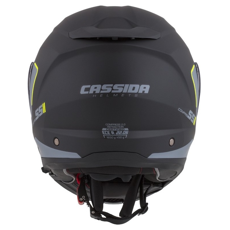 Szczękowy kask motocyklowy Cassida Compress 2.0 Refraction czarno-szaro-fluo żółty wyprzedaż