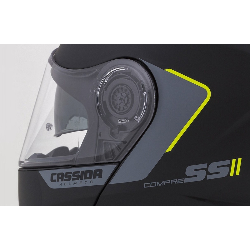 Szczękowy kask motocyklowy Cassida Compress 2.0 Refraction czarno-szaro-fluo żółty wyprzedaż
