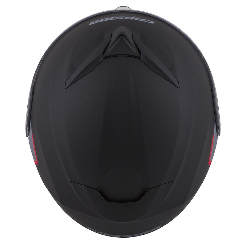 Szczękowy kask motocyklowy Cassida Compress 2.0 Refraction czarno-szaro-czerwony