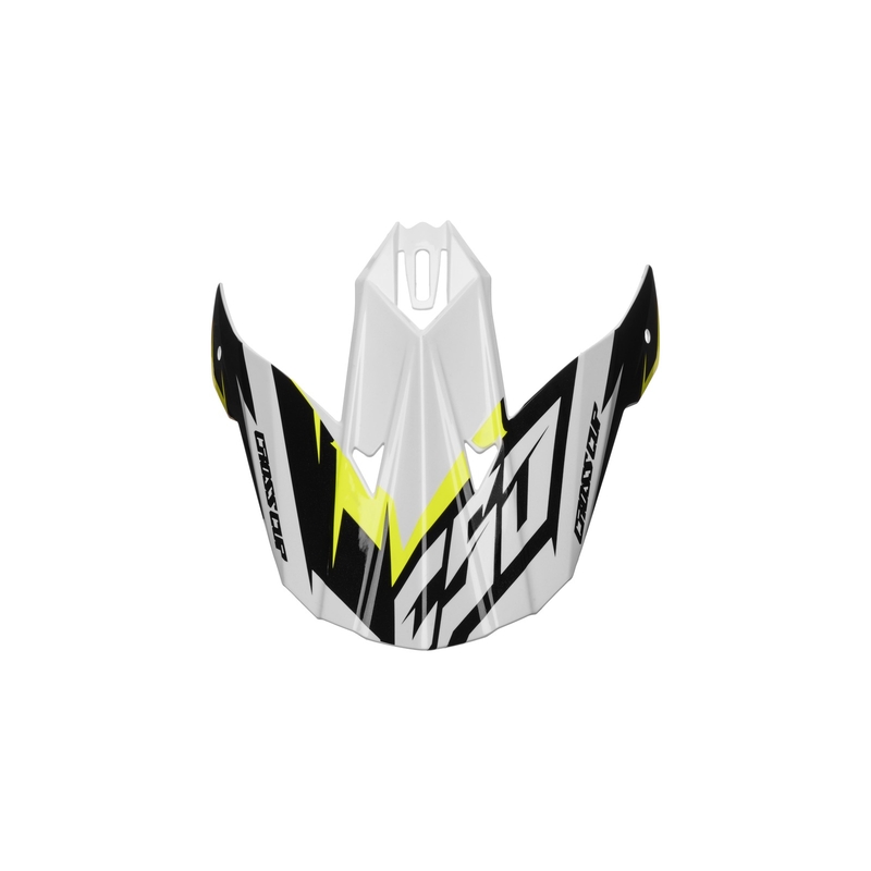 Daszek do kasku Cassida Cross Cup Two czarno-biało-szaro-fluo żółty
