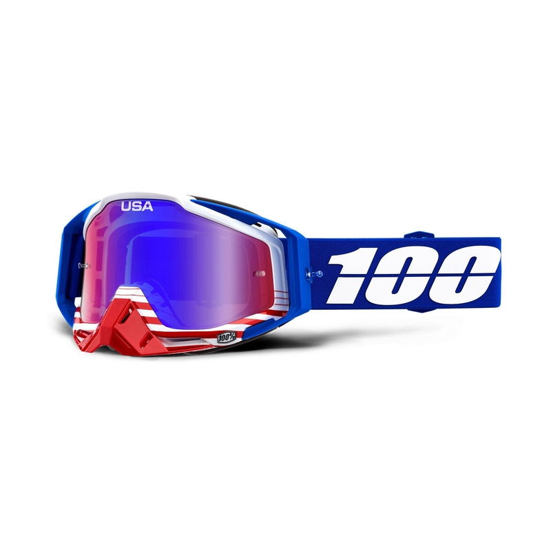 Gogle 100% Racecraft ANTHEM (niebiesko-czerwona lustrzana szyba)