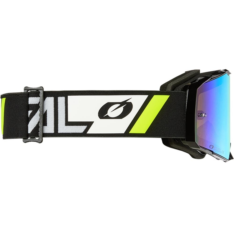 Okulary motocrossowe O'Neal B-55 Cram czarno-białe z lustrzanym złotym pleksiglasem
