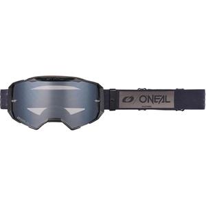 Okulary motocrossowe O'Neal B-22 Core czarno-szare z lustrzanym srebrnym pleksiglasem