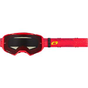 Okulary motocrossowe O'Neal B-22 Paint czerwono-fluo żółty z szarym pleksiglasem