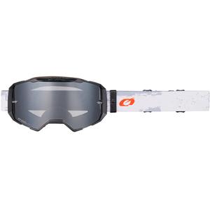 Okulary motocrossowe O'Neal B-22 Paint biało-czarne z pleksiglasem srebrnym