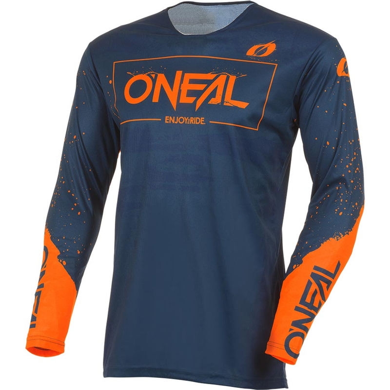 Koszulka motocrossowa O'Neal Mayhem Paint w kolorze niebiesko-pomarańczowym