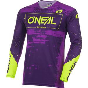 Koszulka motocrossowa O'Neal Mayhem Paint w kolorze fioletowo-neonowo-żółtym