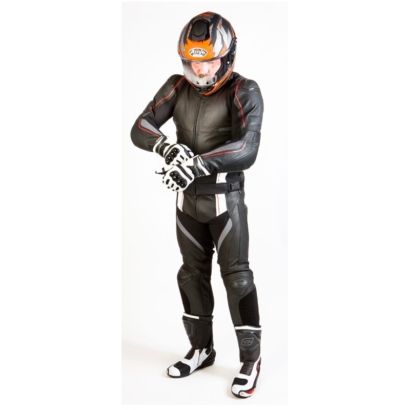 Skórzana kurtka motocyklowa Ozone Volt czarno-biała wyprzedaż