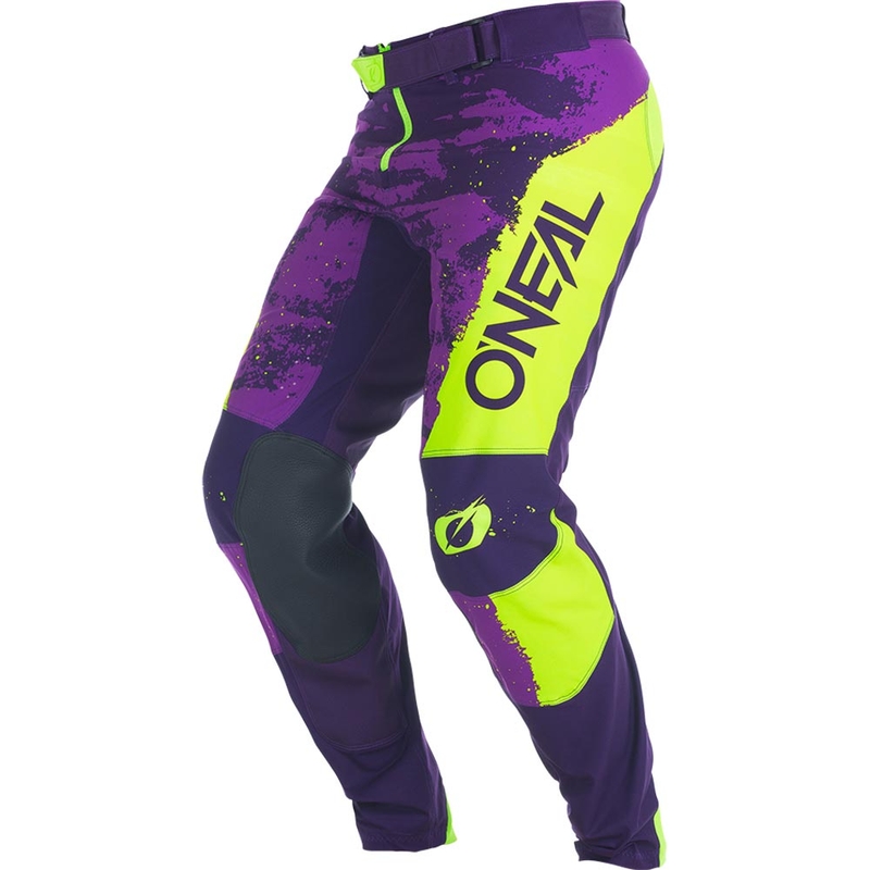 Spodnie motocrossowe O'Neal Mayhem Paint w kolorze fioletowo-fluo-żółtym