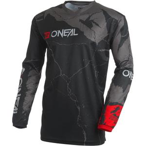 Koszulka motocrossowa O'Neal Element Acid czarno-szara