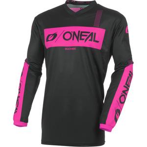 Koszulka motocrossowa damska O'Neal Element Racewear czarno-różowa