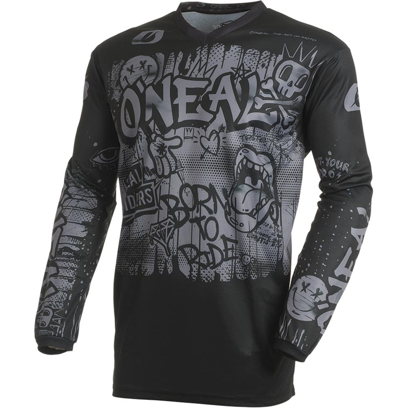 Koszulka motocrossowa O'Neal Element Rancid czarno-szara