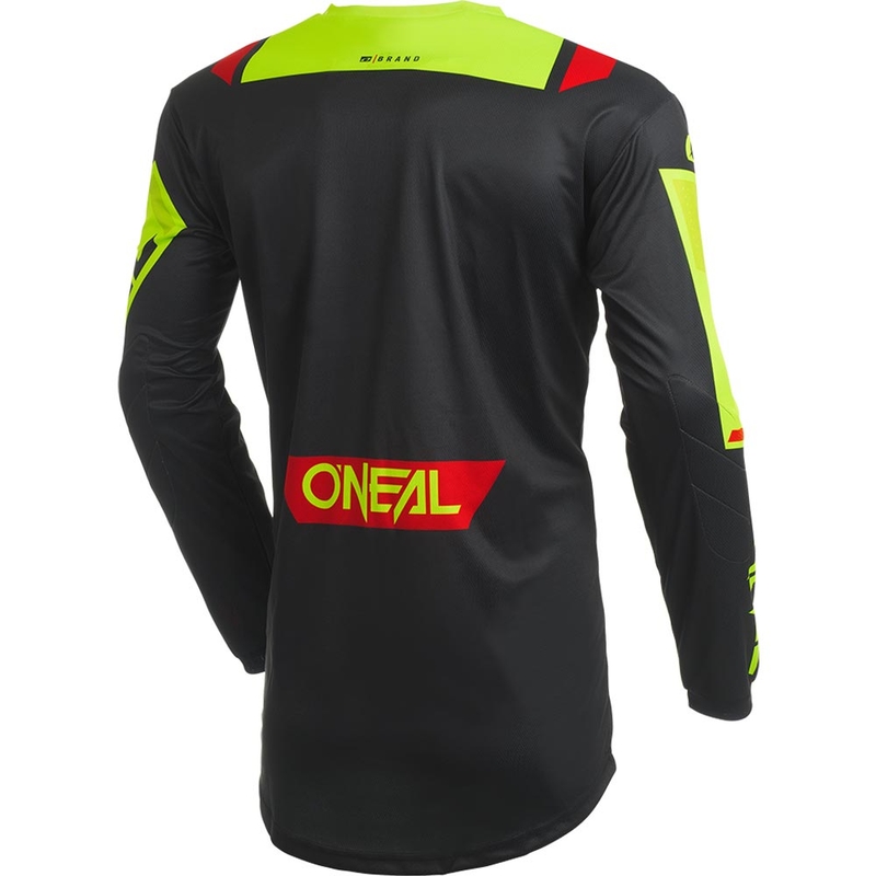 Koszulka motocrossowa O'Neal Element Factor w kolorze czarno-neonowo-żółtym