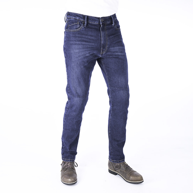 Jeansy motocyklowe Oxford Original Approved Slim Fit wydarte niebieskie skrócone wyprzedaż