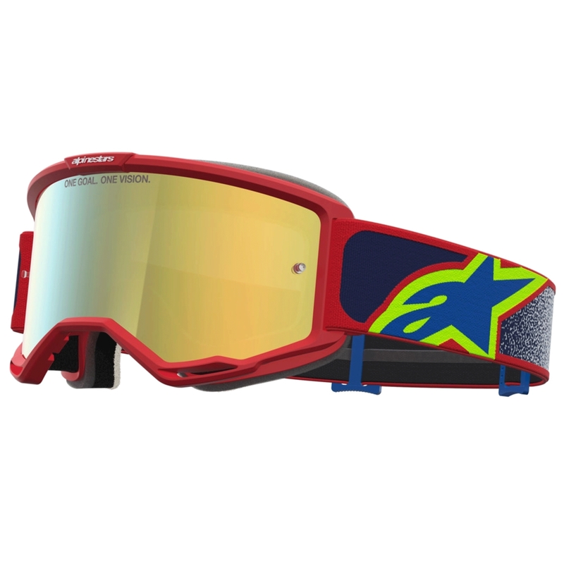 Okulary motocrossowe Alpinestars Vision 5 Drag w kolorze czerwono-niebiesko-fluo-żółtym