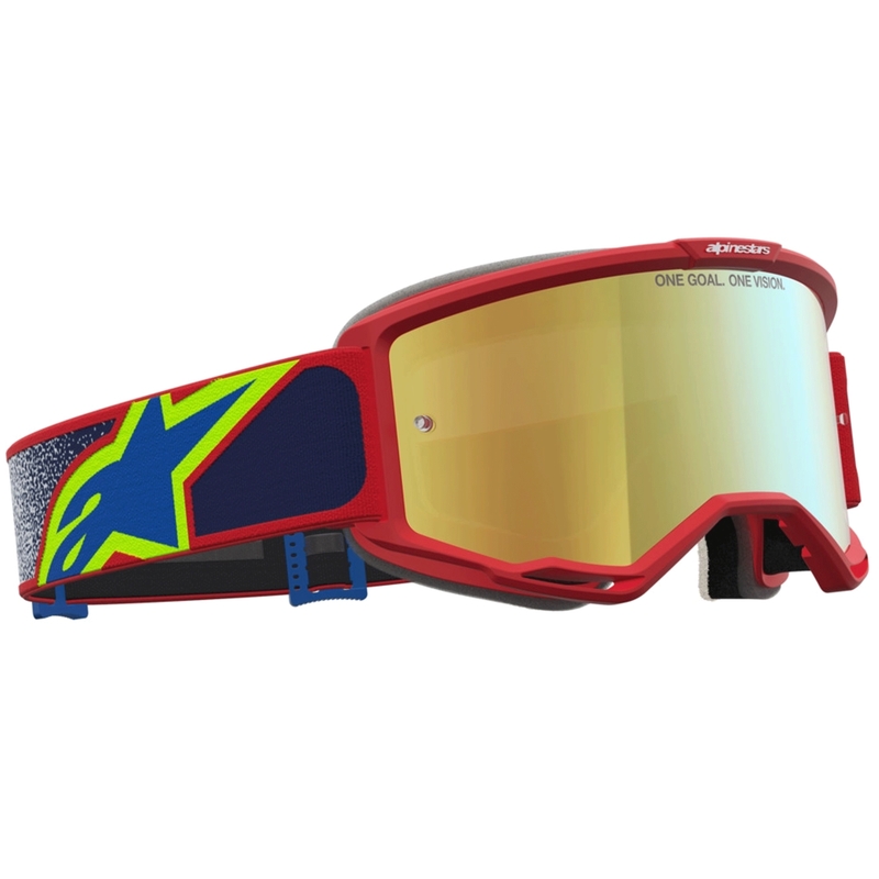 Okulary motocrossowe Alpinestars Vision 5 Drag w kolorze czerwono-niebiesko-fluo-żółtym