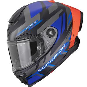 Kask motocyklowy integralny Scorpion EXO-RACE Air Carbon Fury matowy czarno-szaro-niebieski