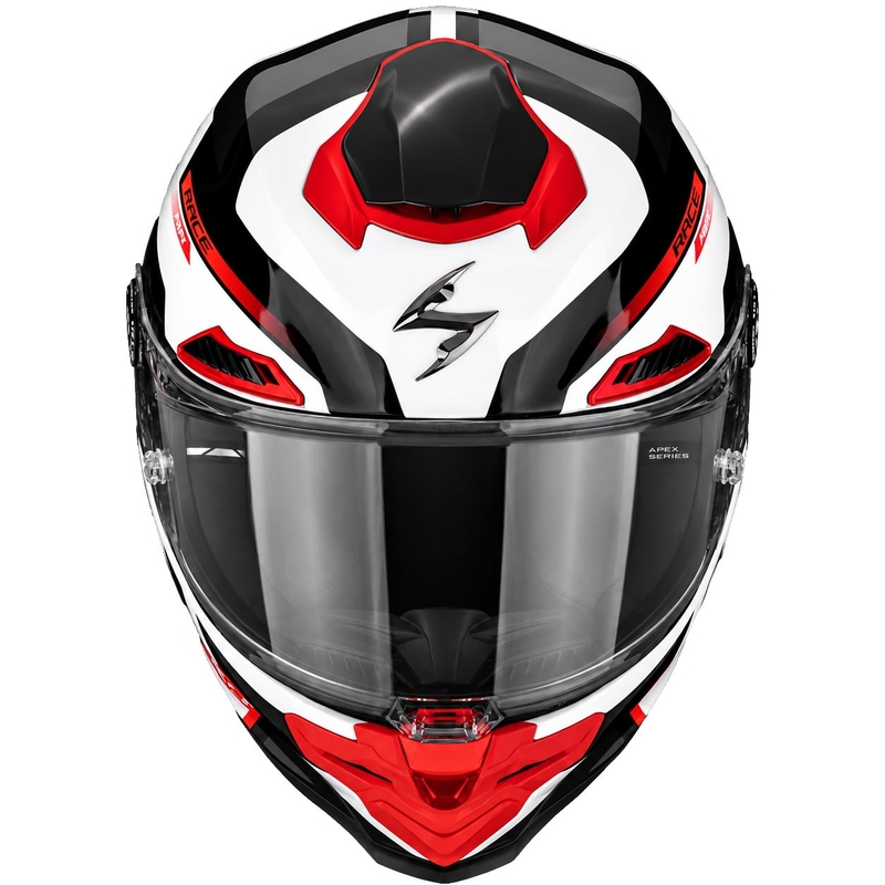 Kask motocyklowy integralny Scorpion EXO-RACE Air Carbon Fury biało-srebrno-czerwony