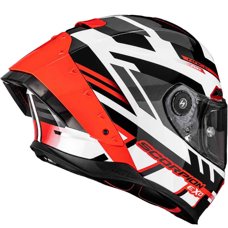Kask motocyklowy integralny Scorpion EXO-RACE Air Carbon Fury biało-srebrno-czerwony
