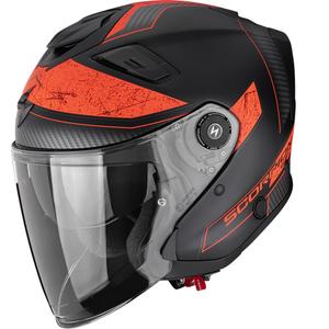 Kask motocyklowy otwarty Scorpion EXO-GT Jet Crest, matowy, czarno-czerwony