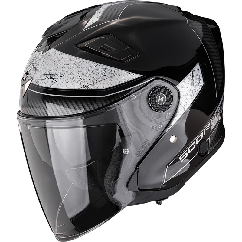 Kask motocyklowy otwarty Scorpion EXO-GT Jet Crest czarno-srebrny