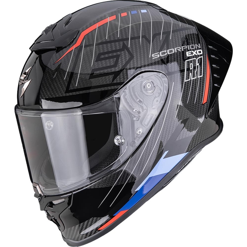 Kask motocyklowy integralny Scorpion EXO-R1 EVO II Air Surge czarno-niebiesko-czerwony