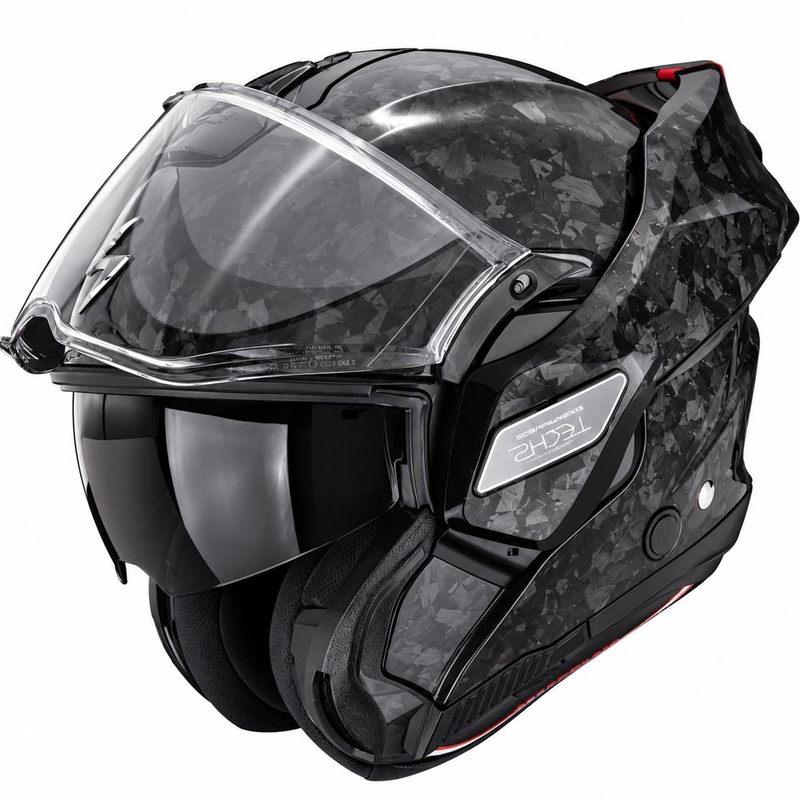 Kask motocyklowy typu flip-up Scorpion EXO-TECH II Onyx Carbon czarny