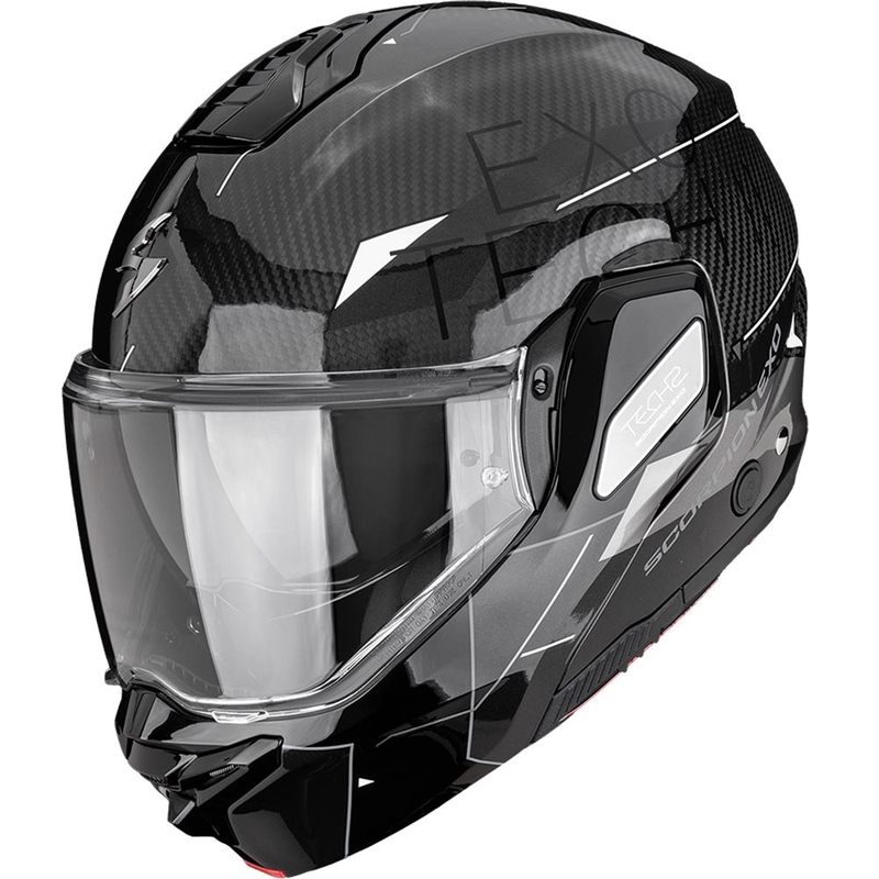 Kask motocyklowy typu flip-up Scorpion EXO-TECH II Carbon Viator czarno-srebrny