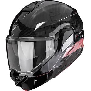 Kask motocyklowy typu flip-up Scorpion EXO-TECH II Carbon Viator czarno-różowy