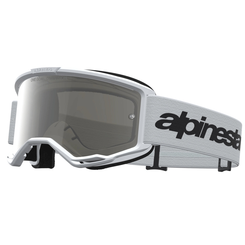 Okulary motocrossowe Alpinestars Vision 3 Wordmark biało-czarne