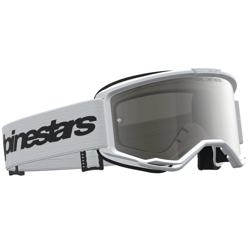 Okulary motocrossowe Alpinestars Vision 3 Wordmark biało-czarne