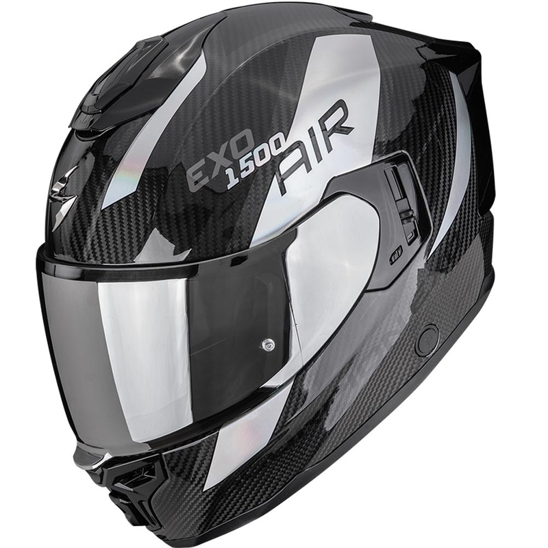 Kask motocyklowy integralny Scorpion EXO-1500 Carbon Air Platted w kolorze czarno-srebrnym