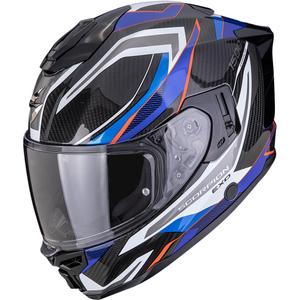 Kask motocyklowy integralny Scorpion EXO-1500 Carbon Air Hydro czarno-biało-niebieski