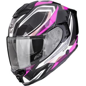 Kask motocyklowy integralny Scorpion EXO-1500 Carbon Air Hydro czarno-biało-różowy
