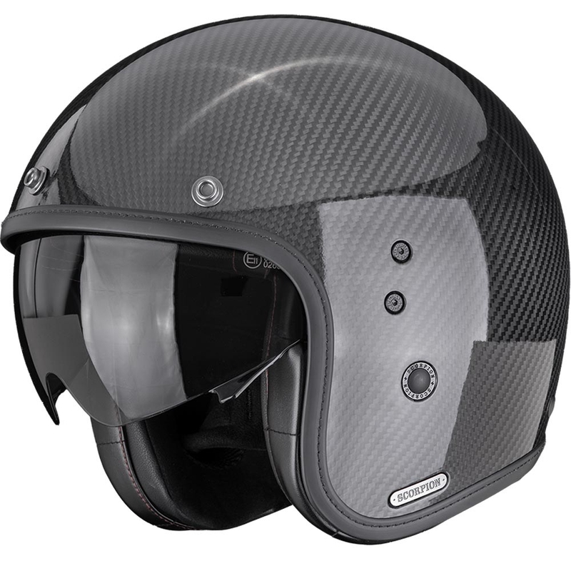 Kask motocyklowy otwarty Scorpion Belfast II Carbon Solid, czarny