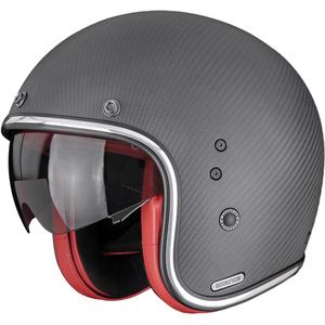 Kask motocyklowy otwarty Scorpion Belfast II Carbon Solid Matte Black-Red