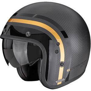 Kask motocyklowy otwarty Scorpion Belfast II Carbon Regal, matowy, czarno-złoty