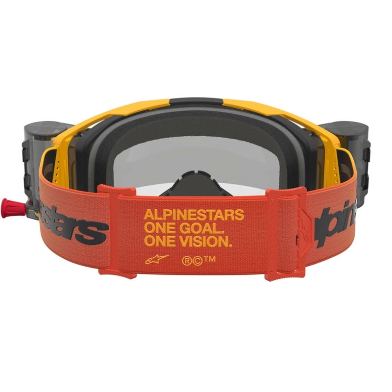 Gogle motocrossowe Alpinestars Vision 8 Amber Roll-Off Żółto-Czerwono-Czarne