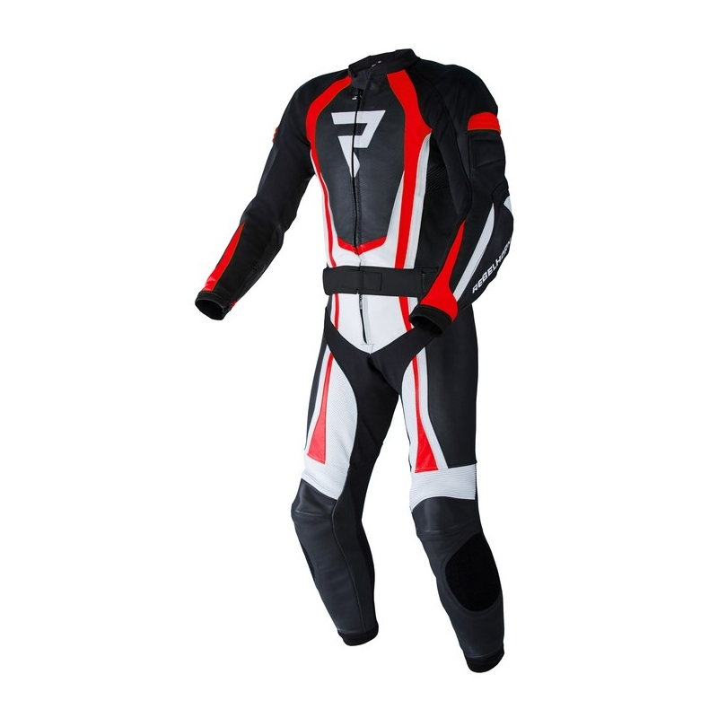 Kombinezon motocyklowy Rebelhorn Piston II PRO czarno-biało-fluo czerwony wyprzedaż
