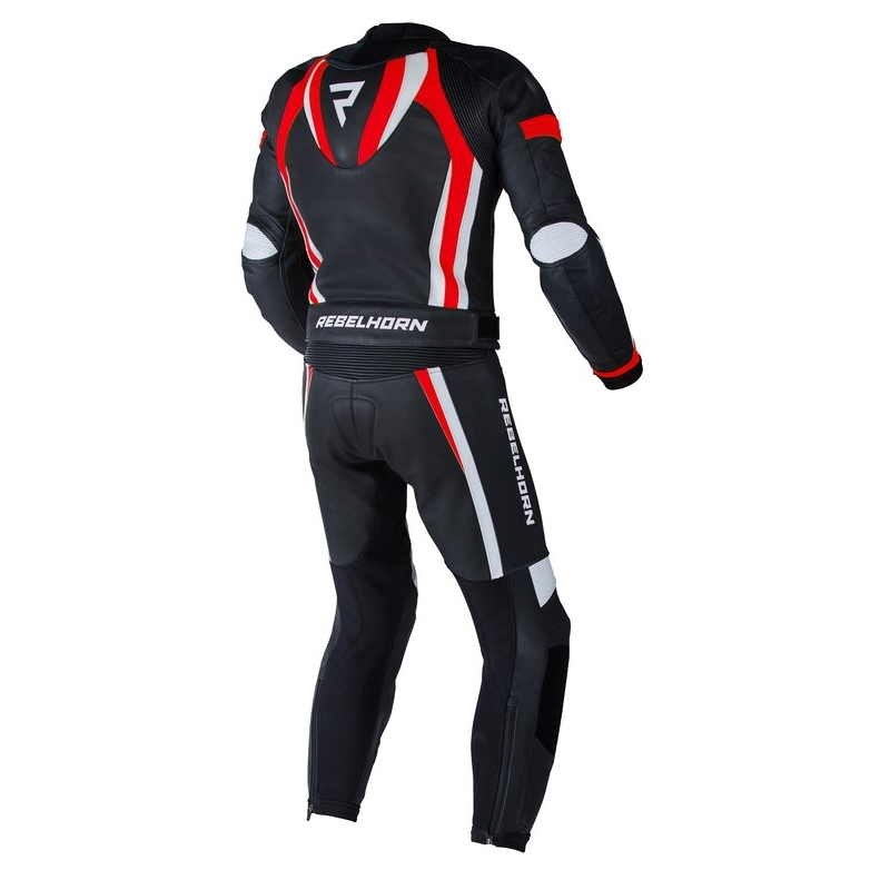 Kombinezon motocyklowy Rebelhorn Piston II PRO czarno-biało-fluo czerwony wyprzedaż