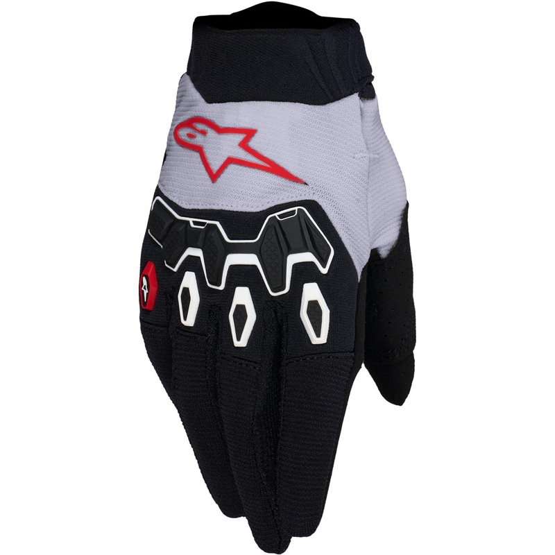Rękawice motocrossowe Alpinestars Full Bore V2 w kolorze jasnoliliowo-czarno-czerwonym
