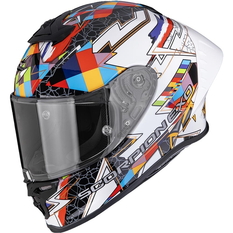 Kask motocyklowy integralny Scorpion EXO-R1 EVO II Air Pouls biało-wielokolorowy