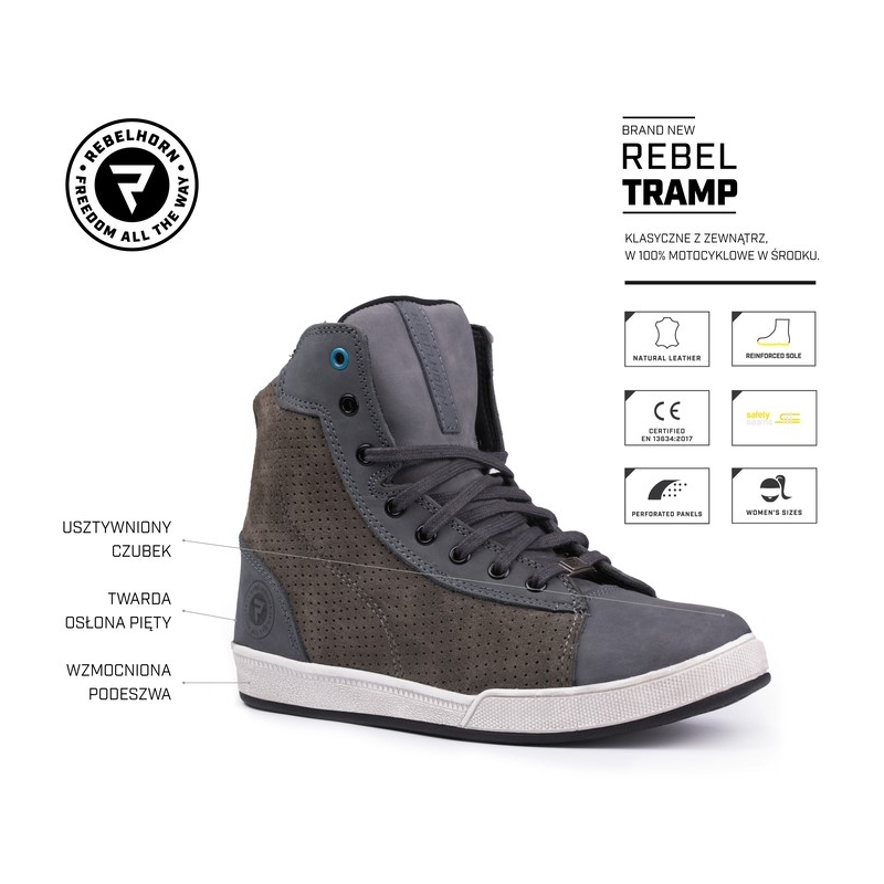 Buty motocyklowe Rebelhorn Tramp szare